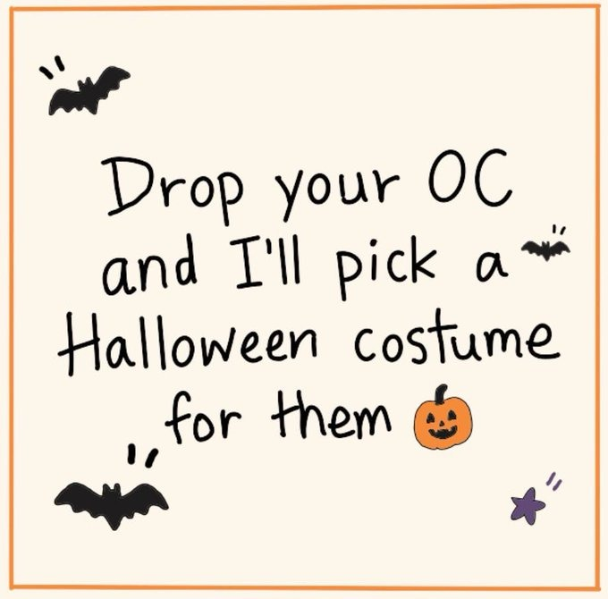 Avelia_ENvt's tweet photo. Spooky season is here! 
Drop your OCs below and I'll give them a fitting Halloween costume

#artmoots #freeart #OC #dropyouro https://t.co/3SLHiUteav