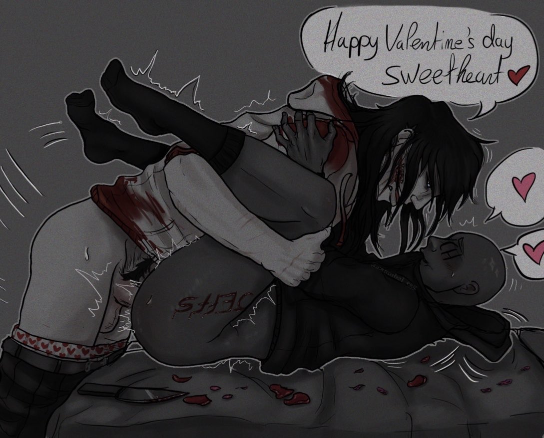 C4nnibal3gg's tweet photo. Jeff the killer x YCH I drew last Valentine’s Day 💕 #jeffthekiller  #creepypasta #nsfw #ych https://t.co/nYxaKLUrKw