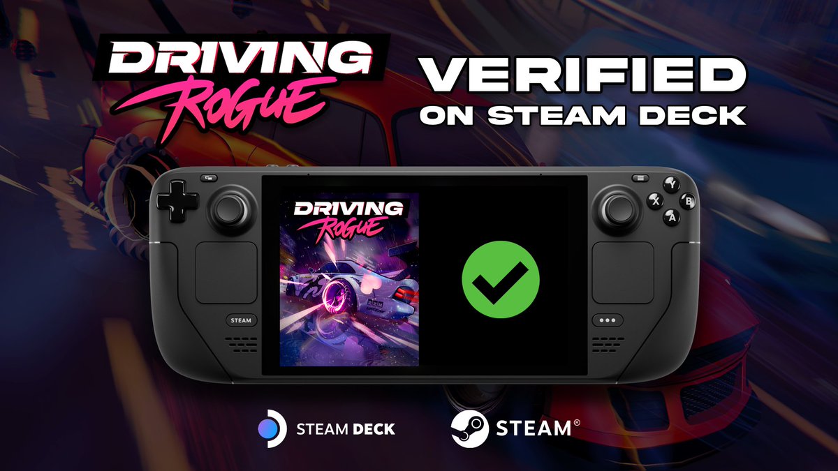 DrivingRogue's tweet photo. 🚨 7 DAYS. STEAM DECK VERIFIED. 🚨
Driving Rogue is officially Steam Deck Verified just 7 days after launch! 
We’re incredibly proud. ❤️
See you on the road! 🏁 https://t.co/5jCySgmvJY