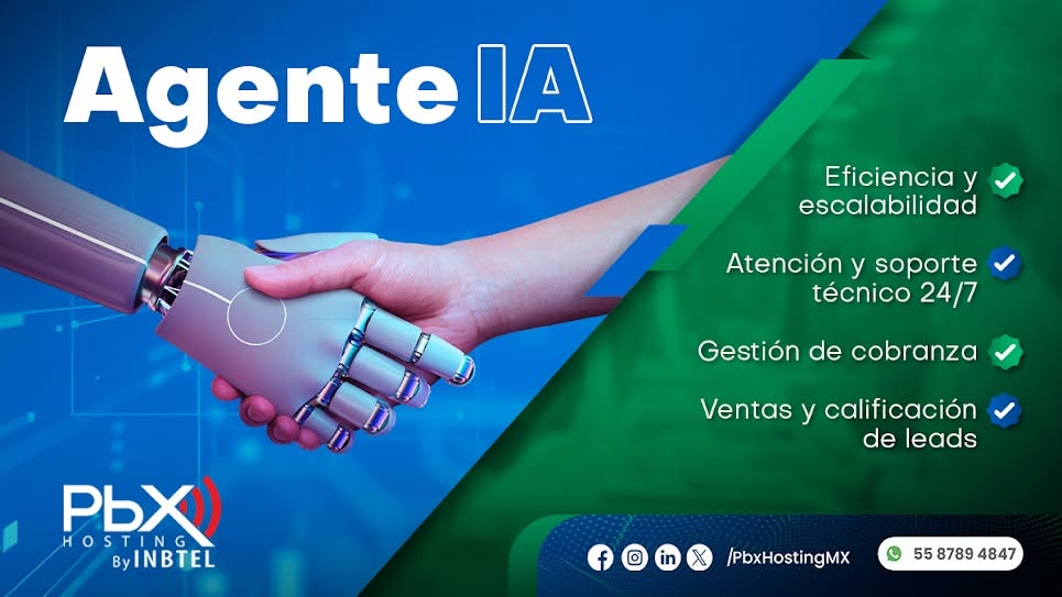 PBX_Hosting's tweet photo. 🤖 Agente IA, para la atención telefónica de tu Call Center.
Potencia la atención al cliente, brinda soporte técnico, gestiona tu comunicación y eleva tus ventas.
💻 https://t.co/vmMzyXeRF5
📲 https://t.co/SiGrA5Sbr4
#PbxHosting #AgenteIA #InteligenciaArtificial #Leads https://t.co/Cno2j6vvAA