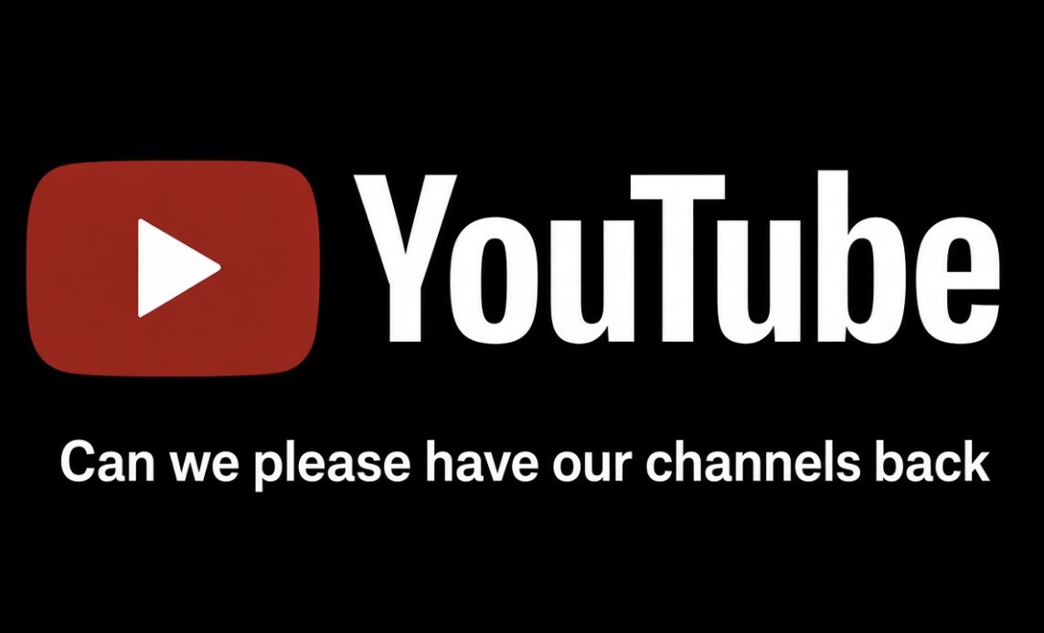 Joe2ShiestyLit's tweet photo. YOUTUBE, CAN WE PLEASE GET OUR CHANNELS BACK? ‼️

A LOT OF US ARE ONLY ON X BECAUSE YOUTUBE’S AI MODERATION CAN WIPE OUT MONTHS OR YEARS OF OUR WORK IN SECONDS.

OUR CHANNELS. OUR VIDEOS. OUR COMMUNITIES. OUR CAREERS.

We appeal. We beg. We wait.

And somehow, WE STILL DON’T GET A REAL HUMAN TO TALK TO.

Honestly, I’m starting to lose a lot of hope.

𝗜 𝗗𝗢𝗡’𝗧 𝗪𝗔𝗡𝗧 𝗧𝗢 𝗟𝗢𝗦𝗘 𝗧𝗛𝗜𝗦 𝗖𝗛𝗔𝗡𝗡𝗘𝗟.

𝗪𝗛𝗔𝗧 𝗗𝗜𝗗 𝗜 𝗗𝗢 𝗢𝗡 𝗠𝗔𝗬 𝟭𝟯𝗧𝗛 𝗧𝗢 𝗗𝗘𝗦𝗘𝗥𝗩𝗘 𝗟𝗢𝗦𝗜𝗡𝗚 𝗘𝗩𝗘𝗥𝗬𝗧𝗛𝗜𝗡𝗚?

𝗜 𝗪𝗔𝗦 𝗝𝗨𝗦𝗧 𝗧𝗥𝗬𝗜𝗡𝗚 𝗧𝗢 𝗨𝗣𝗟𝗢𝗔𝗗 𝗠𝗬 𝗩𝗜𝗗𝗘𝗢 𝗗𝗨𝗥𝗜𝗡𝗚 𝗔𝗡 𝗢𝗨𝗧𝗔𝗚𝗘.

I’M SLOWLY LOSING THE FIGHT I HAVE LEFT FOR THIS CHANNEL, AND IT HURTS.

Before my termination, I had posted 𝟭,𝟬𝟴𝟮 𝗩𝗜𝗗𝗘𝗢𝗦 in about 5 AND A HALF MONTHS.

I posted heavily and daily because I LOVED CREATING FOR YOUTUBE.

I HAD 𝗭𝗘𝗥𝗢 𝗩𝗜𝗢𝗟𝗔𝗧𝗜𝗢𝗡𝗦.

NO WARNINGS.
NO STRIKES.
NO REMOVED VIDEOS.

Just original Roblox gameplay and trolling that people actually enjoyed.

That content took me from 0 TO 𝟯𝟵,𝟮𝟵𝟳 𝗦𝗨𝗕𝗦𝗖𝗥𝗜𝗕𝗘𝗥𝗦 AND 𝟭𝟬 𝗠𝗜𝗟𝗟𝗜𝗢𝗡 𝗩𝗜𝗘𝗪𝗦.

Then on MAY 13TH, YouTube had an 𝗨𝗣𝗟𝗢𝗔𝗗 𝗢𝗨𝗧𝗔𝗚𝗘 while I was trying to post a Short I had made the day before.

My uploads kept failing and showing “UNTITLED SHORTS.”

So I retried.

I WASN’T TRYING TO EVADE YOUTUBE.
I WASN’T TRYING TO BYPASS ANYTHING.
I WAS JUST TRYING TO POST MY VIDEO.

Those failed upload attempts were 𝗠𝗜𝗦𝗥𝗘𝗔𝗗 𝗔𝗦 𝗖𝗜𝗥𝗖𝗨𝗠𝗩𝗘𝗡𝗧𝗜𝗢𝗡.

And then:

𝗬𝗢𝗨 𝗧𝗘𝗥𝗠𝗜𝗡𝗔𝗧𝗘𝗗 𝗠𝗬 𝟰𝟬𝗞 𝗖𝗛𝗔𝗡𝗡𝗘𝗟.

A channel with:

𝟯𝟵,𝟮𝟵𝟳 𝗦𝗨𝗕𝗦𝗖𝗥𝗜𝗕𝗘𝗥𝗦.
𝟭𝟬 𝗠𝗜𝗟𝗟𝗜𝗢𝗡 𝗩𝗜𝗘𝗪𝗦.
𝟭,𝟬𝟴𝟮 𝗩𝗜𝗗𝗘𝗢𝗦.

5 AND A HALF MONTHS OF BUILDING.
ADVANCED FEATURES APPROVED.

Then on JUNE 8TH, every other channel I had left was wiped out too.

EVERYTHING I HAD BUILT ON YOUTUBE. GONE.

And I STILL have a community OUTSIDE OF YOUTUBE ON TIKTOK.

𝟭𝟮𝟭𝗞 𝗢𝗡 𝗜𝗦𝗟𝗔𝗡𝗗𝗡𝗘𝗢.
𝟯.𝟭𝗞 𝗢𝗡 𝗜𝗧𝗦𝗥𝗘𝗔𝗟𝗟𝗬𝗡𝗘𝗢𝗢.

My second TikTok even has the SAME TYPE OF CONTENT I WAS MAKING ON YOUTUBE.

ROBLOX GAMEPLAY. TROLLING. ORIGINAL CONTENT.

YOUTUBE WAS MY FAVORITE PLATFORM.

That’s where I wanted to build my career.

I’M NOT FIGHTING FOR SOME RANDOM ACCOUNT.

I’M FIGHTING FOR THE PLATFORM I LOVED, THE COMMUNITY I BUILT, AND THE CAREER I WAS BUILDING EVERY SINGLE DAY.

𝟭,𝟬𝟬𝟬+ 𝗩𝗜𝗗𝗘𝗢𝗦.
𝟯𝟵,𝟮𝟵𝟳 𝗦𝗨𝗕𝗦𝗖𝗥𝗜𝗕𝗘𝗥𝗦.
𝟭𝟬 𝗠𝗜𝗟𝗟𝗜𝗢𝗡 𝗩𝗜𝗘𝗪𝗦.

I BUILT ALL OF THAT.

And I’m asking YouTube to please take another look at what happened.

𝗟𝗢𝗢𝗞 𝗔𝗧 𝗧𝗛𝗘 𝗨𝗣𝗟𝗢𝗔𝗗 𝗟𝗢𝗚𝗦.
𝗟𝗢𝗢𝗞 𝗔𝗧 𝗧𝗛𝗘 𝗠𝗔𝗬 𝟭𝟯𝗧𝗛 𝗢𝗨𝗧𝗔𝗚𝗘.
𝗟𝗢𝗢𝗞 𝗔𝗧 𝗧𝗛𝗘 𝗙𝗔𝗜𝗟𝗘𝗗 𝗥𝗘𝗧𝗥𝗜𝗘𝗦.
𝗟𝗢𝗢𝗞 𝗔𝗧 𝗠𝗬 𝟭,𝟬𝟴𝟮 𝗩𝗜𝗗𝗘𝗢𝗦.
𝗟𝗢𝗢𝗞 𝗔𝗧 𝗠𝗬 𝗖𝗛𝗔𝗡𝗡𝗘𝗟 𝗛𝗜𝗦𝗧𝗢𝗥𝗬.

𝗛𝗔𝗩𝗘 𝗔 𝗥𝗘𝗔𝗟 𝗛𝗨𝗠𝗔𝗡 𝗥𝗘𝗩𝗜𝗘𝗪 𝗠𝗬 𝗖𝗔𝗦𝗘.

I JUST WANT MY CHANNEL BACK, MAN. THAT’S IT.

@TeamYouTube

PLEASE LIKE & REPOST.