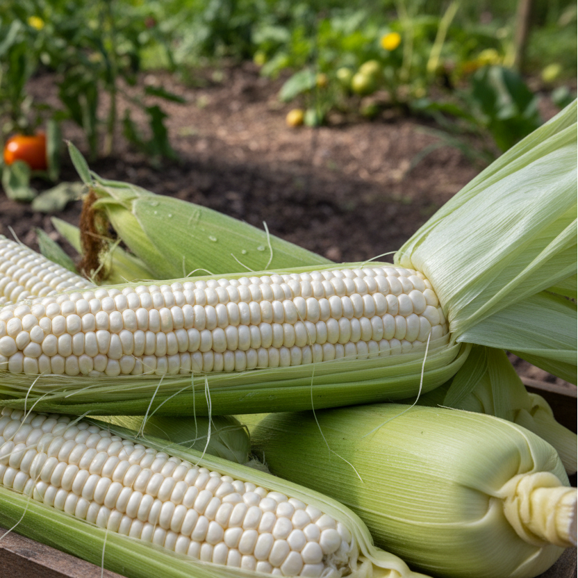 CompostMatters's tweet photo. Bite into summer with Sweet Country Gentleman #corn—tender, milky kernels from 100% non-GMO heirloom seeds. Perfect for family meals or preserving a taste of sunny afternoons. #HeirloomSeeds Tap the link in bio. https://t.co/KbmALcYdUd