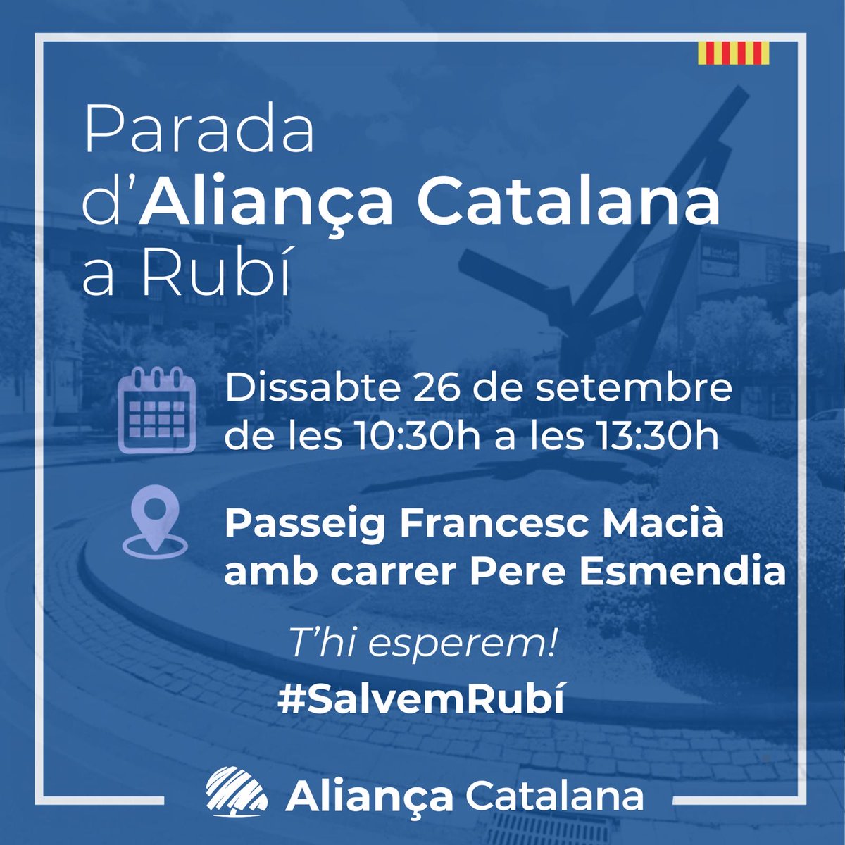 V_OccidentalAC's tweet photo. Aquest cap de setmana, tornem a ser a peu de carrer per escoltar-te i explicar-te el nostre projecte.

Dissabte 26 de setembre (de 10:30h a 13:30h):

- Sant Cugat del Vallès: Plaça del Doctor Galtés

- Sabadell: Rambla, 1

- Rubí: Passeig Francesc Macià amb carrer Pere Esmendia

Diumenge 27 de setembre (de 10:30h a 13:30h)

- Matadepera: Plaça Mossèn Jaume Torres, 1

#SalvemSabadell
#SalvemRubí
#SalvemSantCugatDelVallès
#SalvemMatadepera
#SalvemCatalunya