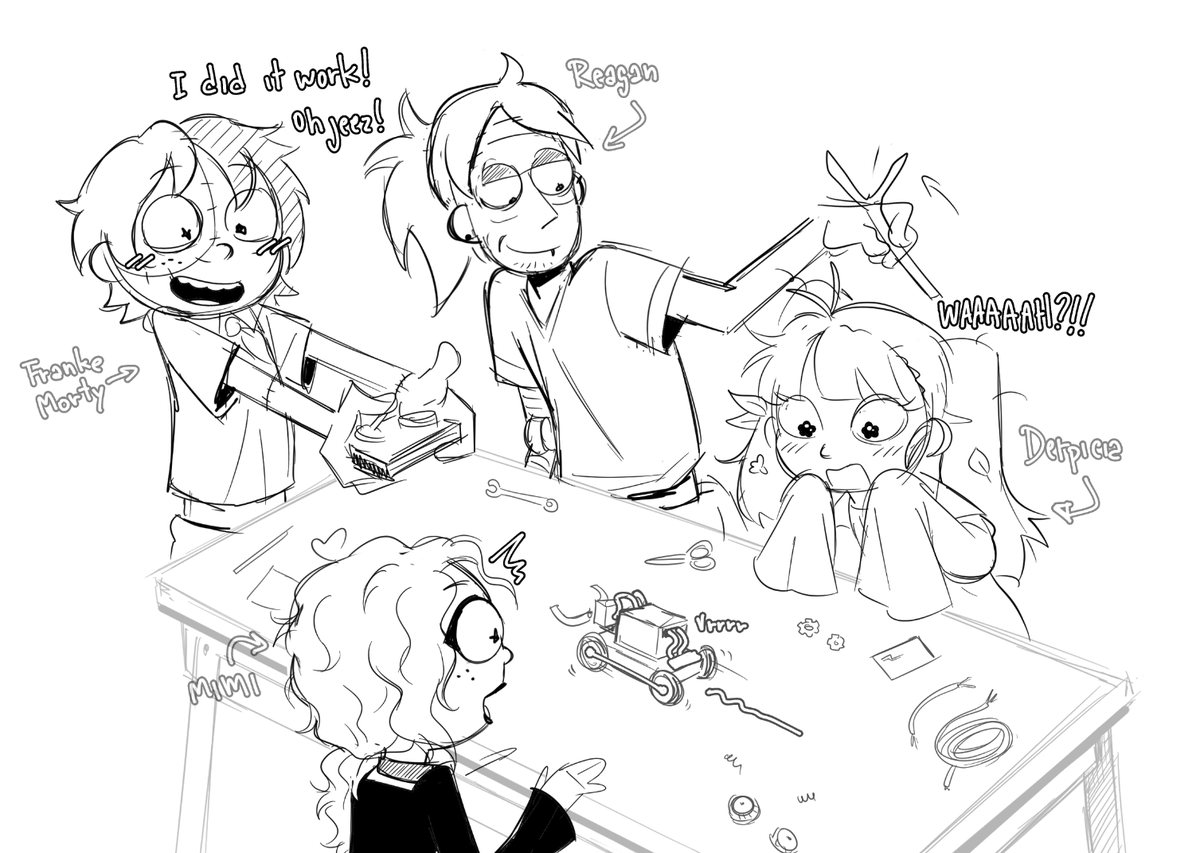 BichoIsBackBtch's tweet photo. Reagan teaching how to make a tiny robot to a few Mortys on the #MortySummerCamp https://t.co/aNRuPDUPYM