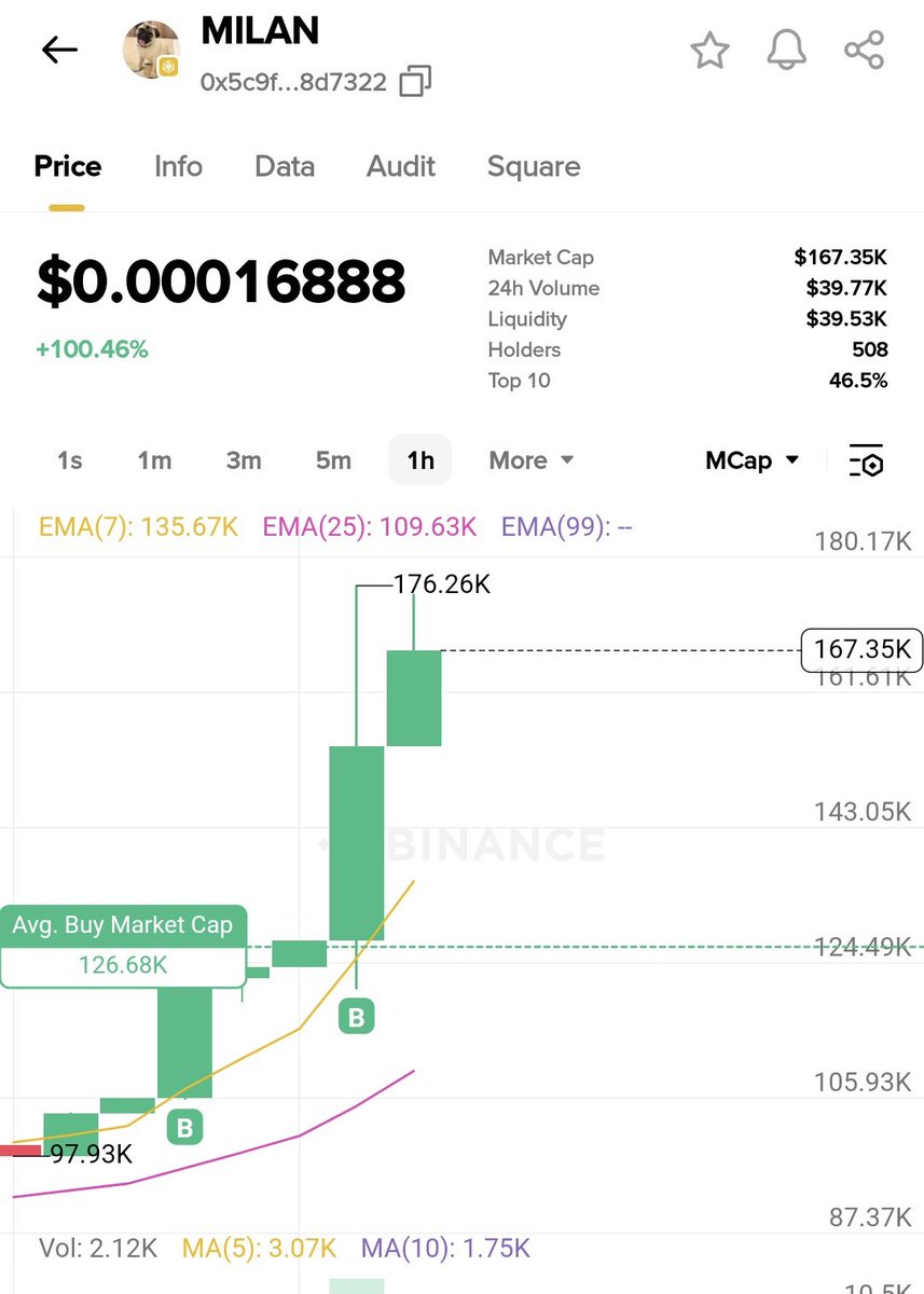 Noahtheblogger's tweet photo. @milanthepug  you're cooking well.
Millions soon.

2 days old $Milan is hitting Millions https://t.co/3wDnC5HukG