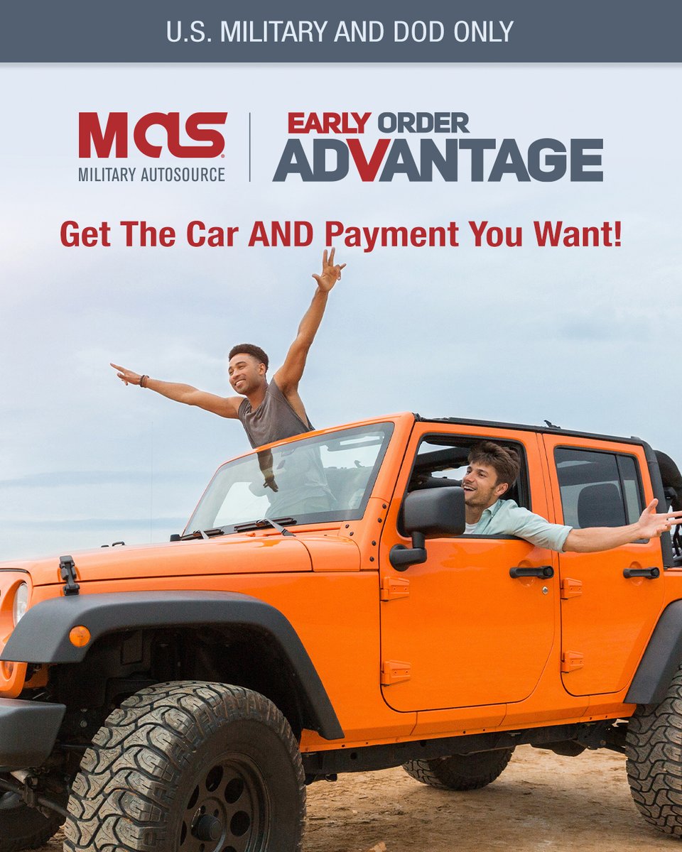 edwarflore65262's tweet photo. Use your military benefits for your PCS. Start with $100 down, get up to a $750 Early Order Bonus, and build your down payment overseas for lower monthly payments. Contact us to learn more. https://t.co/syGrsoRiUV