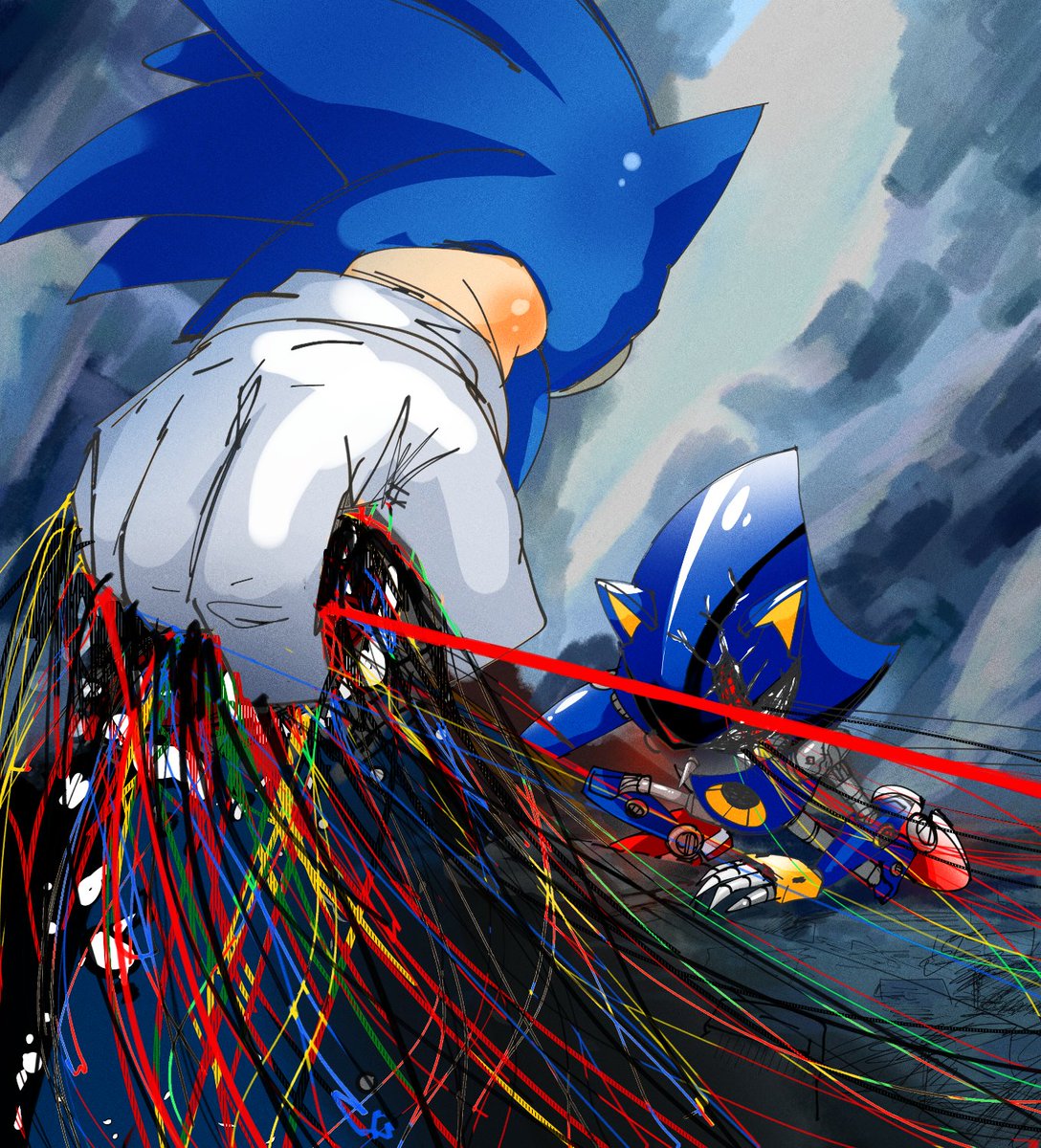 LAeclipse266's tweet photo. Metonic Week, day 4: Battle #SonicTheHedgehog #MetalSonic #Metonicweek #Metonicweek2026 https://t.co/RrKvaYudR5
