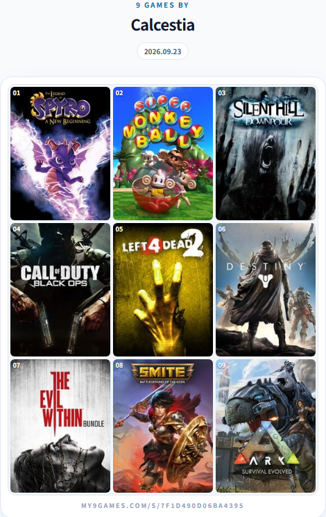 calcestia's tweet photo. 9 games that shaped me🖤 https://t.co/tR0zc35uJR