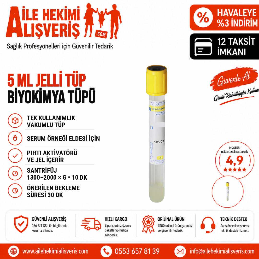 drfsdere's tweet photo. 5 ml Jelli Tüp Biyokimya Tüpü: tek kullanımlık, vakumlu, steril; pıhtı aktivatörü ve jel içerir; serum örneği eldesi için. https://t.co/ve7PWy124q #JelliTüp #BiyokimyaTüpü #KanAlmaTüpü #SerumTüpü #LaboratuvarMalzemeleri https://t.co/4YMuPX1RKg