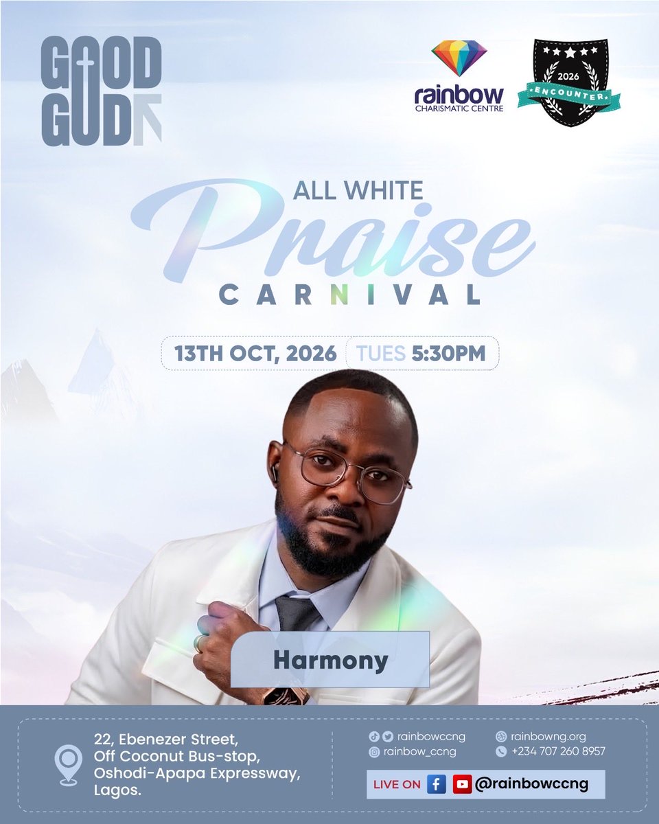 rainbowccng's tweet photo. Encounter 2026! 

Harmony will be live at the “GOOD GOD”  Praise Carnival.

#Encounter2026 https://t.co/7gpWQNI8gl