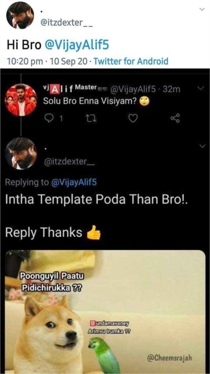 KuttyNaai_'s tweet photo. Throwback Rare SS 😂😂 

அந்த டெம்ப்ளேட் காலம்.. https://t.co/rSO5LmbFLN