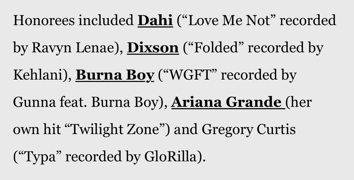 1BENNY7G's tweet photo. BURNA BOY HAS BEEN HONORED BY SESAC AS ONE OF THE BEST SONGWRITERS OF THE PAST YEAR’S TOP SONGS FOR HIS ICONIC CONTRIBUTION ON “WGFT” WITH GUNNA! 🏆 https://t.co/ZlbwCLjKEL