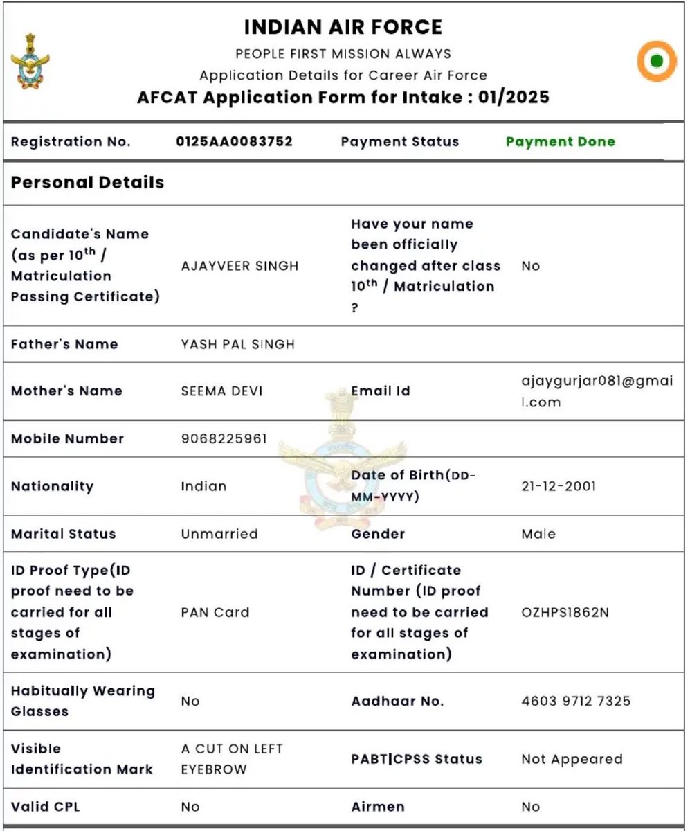 bsenvril's tweet photo. There you go, Bechare Goojar Bhai ka Psyop 10 ghante bhi nhi chal paaya even though he tried to use AI to create fake certificate. 1st picture is the Bank Statement of the Scammer. Go ahead match the details with the 2025 AFCAT Application which proves he is a Goojar. https://t.co/0q5shIAxTO