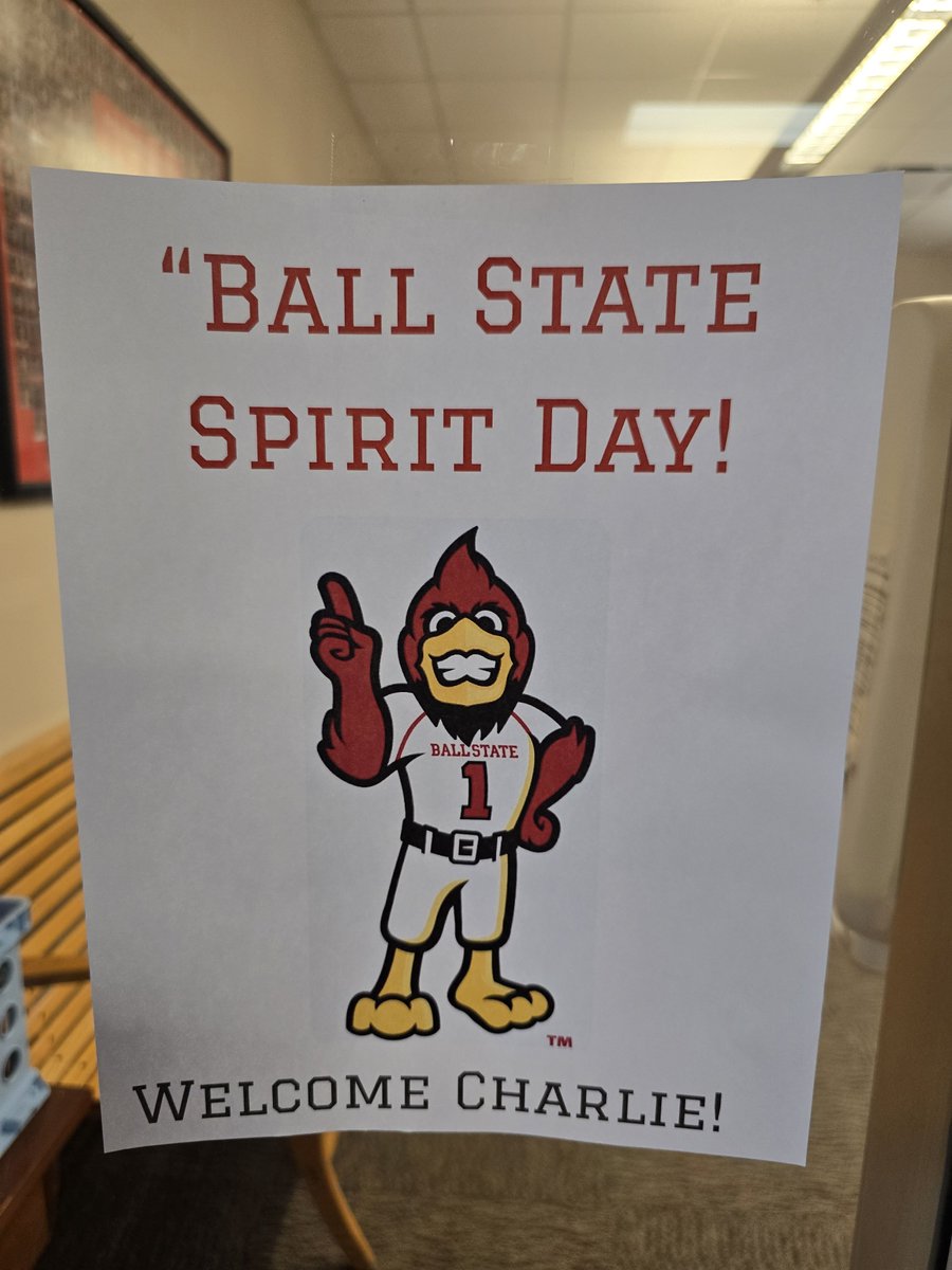 MuncieSchools's tweet photo. It's College Go week. At North View, that means getting some @BallState swag and hanging with Charlie Cardinal. Thanks for the visit, Charlie! #chirpchirp https://t.co/Yq5CCH4Cyc