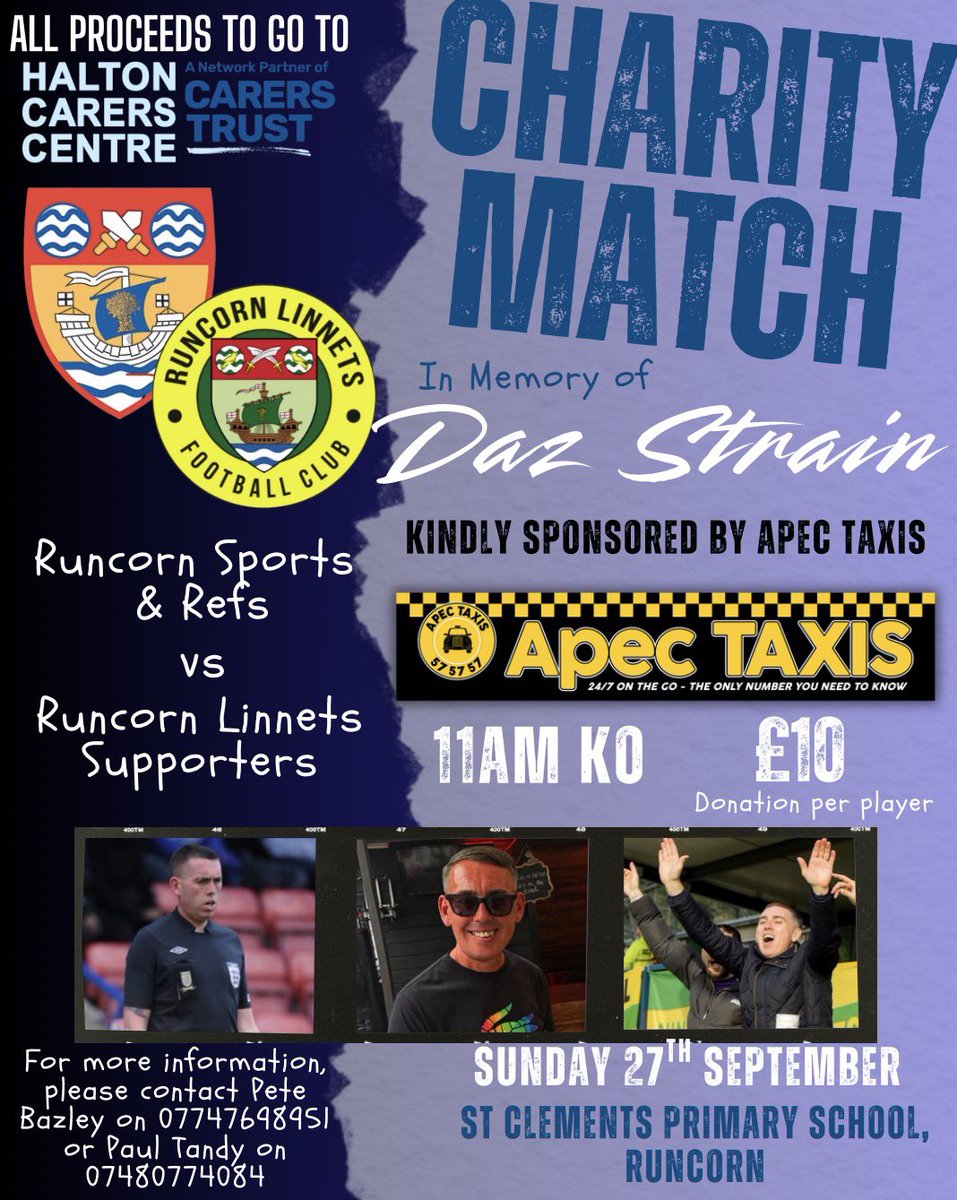 RuncornSportsFC's tweet photo. 🔵GRC SOLAR SUPPORT OUR DAZ STRAIN CHARITY GAME

A huge thank you to Andy &amp; Ian Fredson at @grcsolar for their fantastic £250 donation towards our charity game in memory of Daz Strain. 👏

Brilliant to see local businesses getting behind the event and supporting Halton Carers. 🖤 https://t.co/c22Ddesbm3