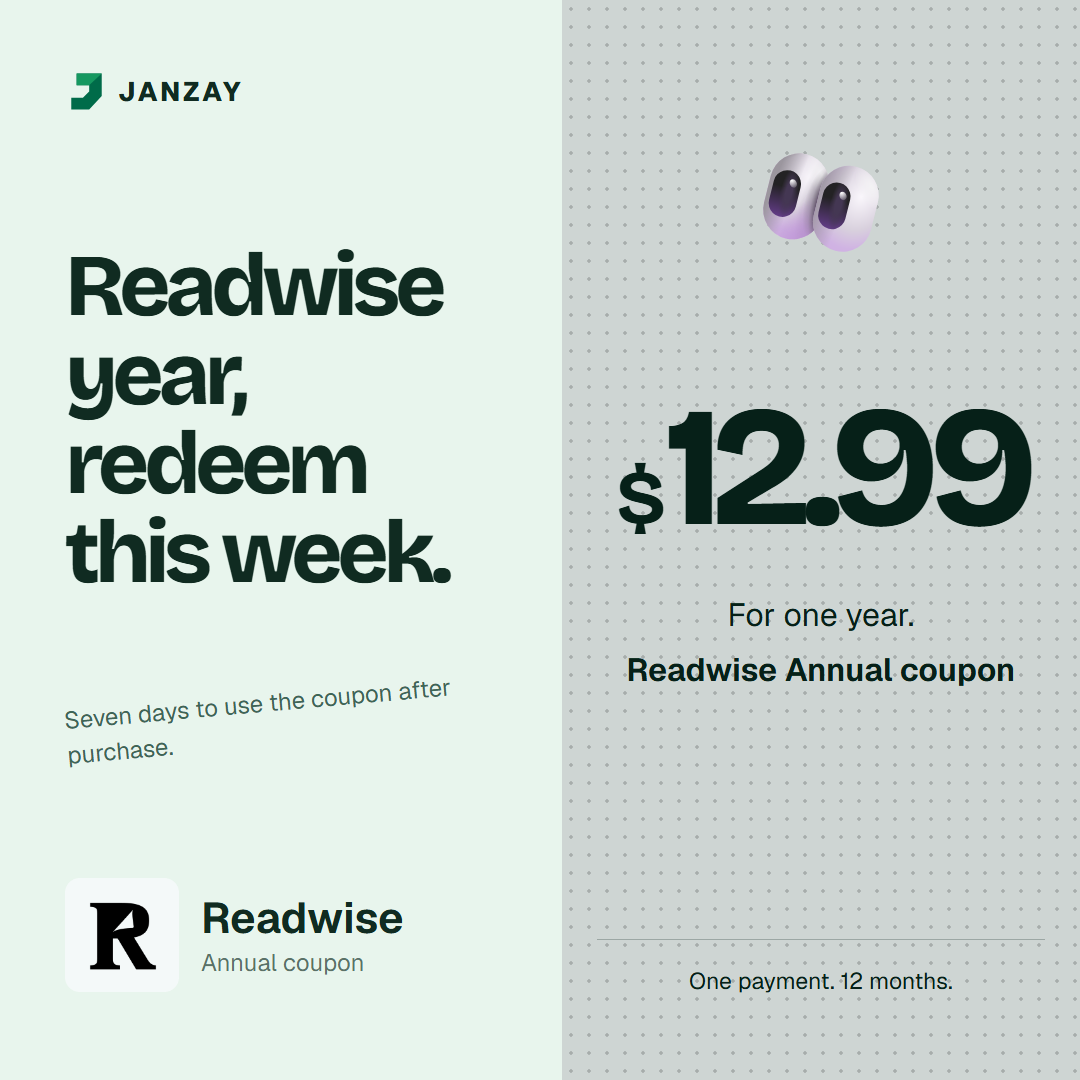janzay_digital's tweet photo. 📚 Bring the best highlights back into view!
✨ Readwise annual coupon
🧾 Activation steps supplied
⏳ Redeem within seven days • 💸 $12.99
Get the offer 👇
https://t.co/PYjnzmJZ83
#Readwise #ReadingNotes https://t.co/Tza6PGuMFt