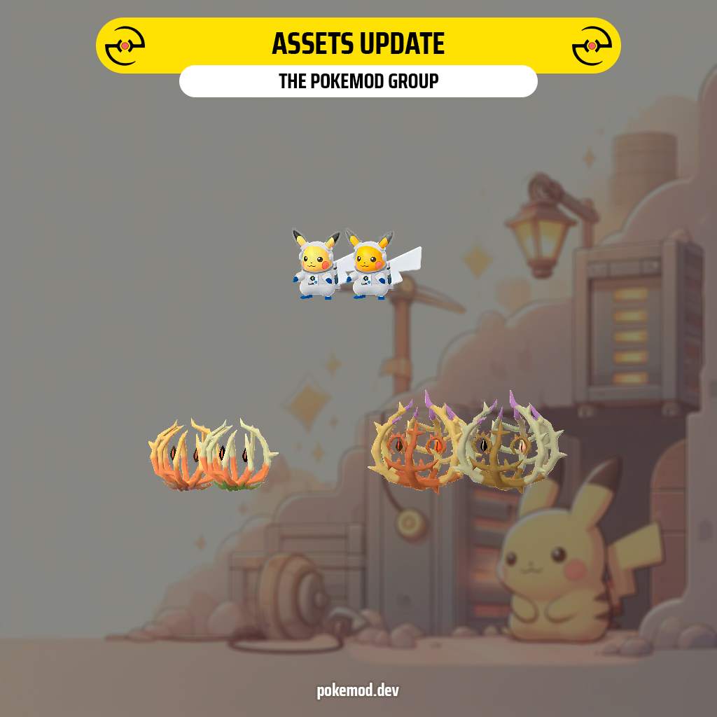 thepokemodgroup's tweet photo. As previously leaked by @PokemonGOHubNet, Bramblin and its evolution have been added to the game code for the "Fall Marathon: Buddy Trek" event. 

Astronaut Pikachu has also been added for the "World Space Week 2026" event

https://t.co/sW7n0iSmE4
#Datamine #PokemonGO
