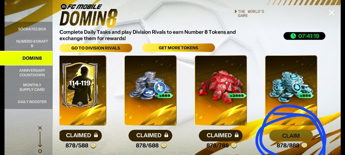 r13stephens's tweet photo. Because I didn't get the daily numerous 8 tokens I won't get the final reward GREAT JOB EA!!! https://t.co/2HPtQ8otKr