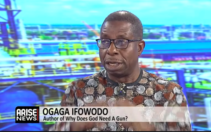ARISEtv's tweet photo. Ogaga Ifowodo questions why humans claim to protect an all-powerful God while using religion to justify violence, terrorism and persecution. https://t.co/wi5F9tDXp0 https://t.co/zxoz89qygz
