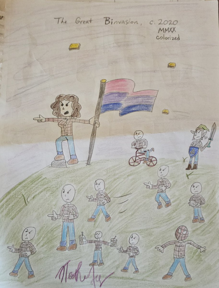 hi_Heather_here's tweet photo. Alright alright....since we're on the topic and it happens to be Bi Visibility Day I suppose it's time to share this piece I had done around that time years ago based on this very subject, the result when one finds such community from Reddit

Ah 2020 Pride...it sure was something https://t.co/6lWjA3KOzU
