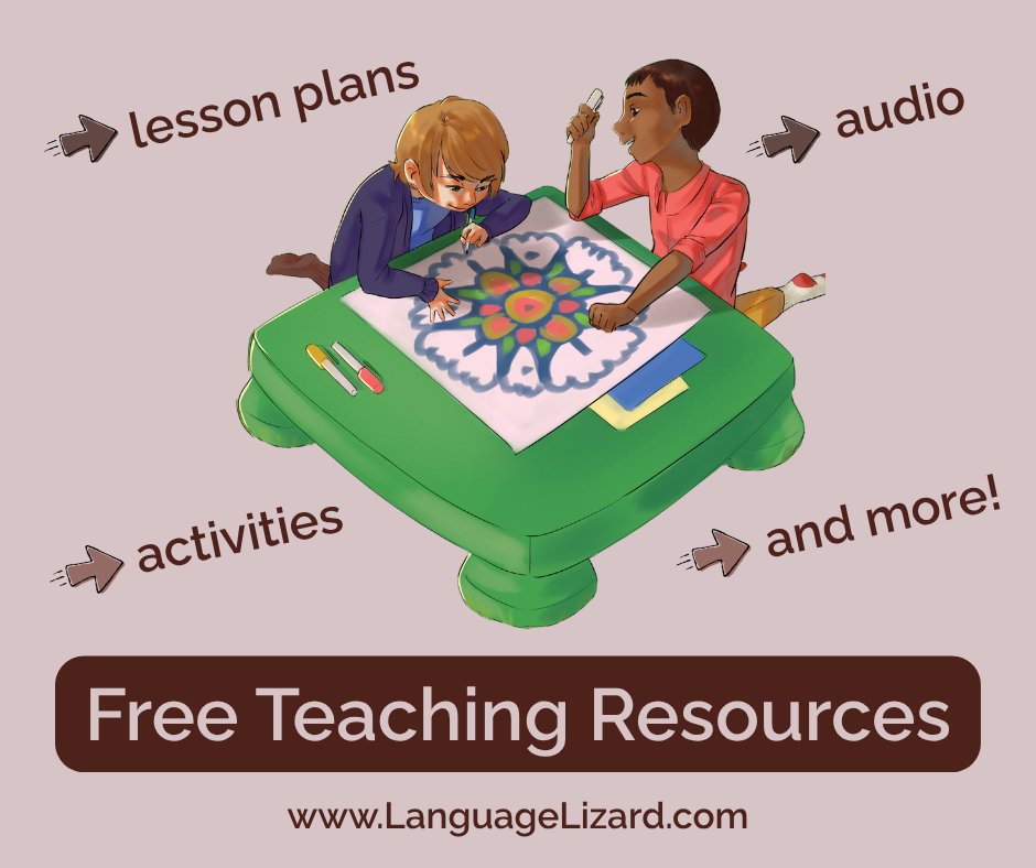 LanguageLizard's tweet photo. Teachers, we have you covered! Get FREE lesson plans, printables, audio support, and more to pair with our bilingual books. 📚✨

Visit https://t.co/HUPBuOjMVp and click "Free Teaching Resources" at the top! 

#ESLteacher #EduTwitter #duallanguage #ELLs #bilingualkids https://t.co/r9xkMhSowH
