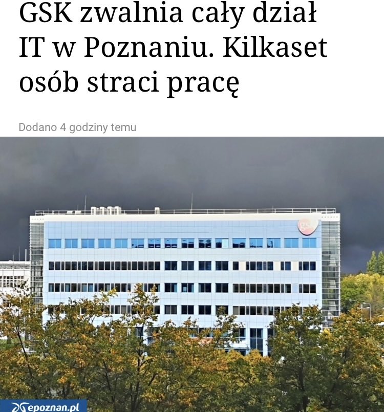CDzwoni's tweet photo. Koleinych klkuset informatyków w Poznaniu leci na bruk. https://t.co/3xhECKehCb