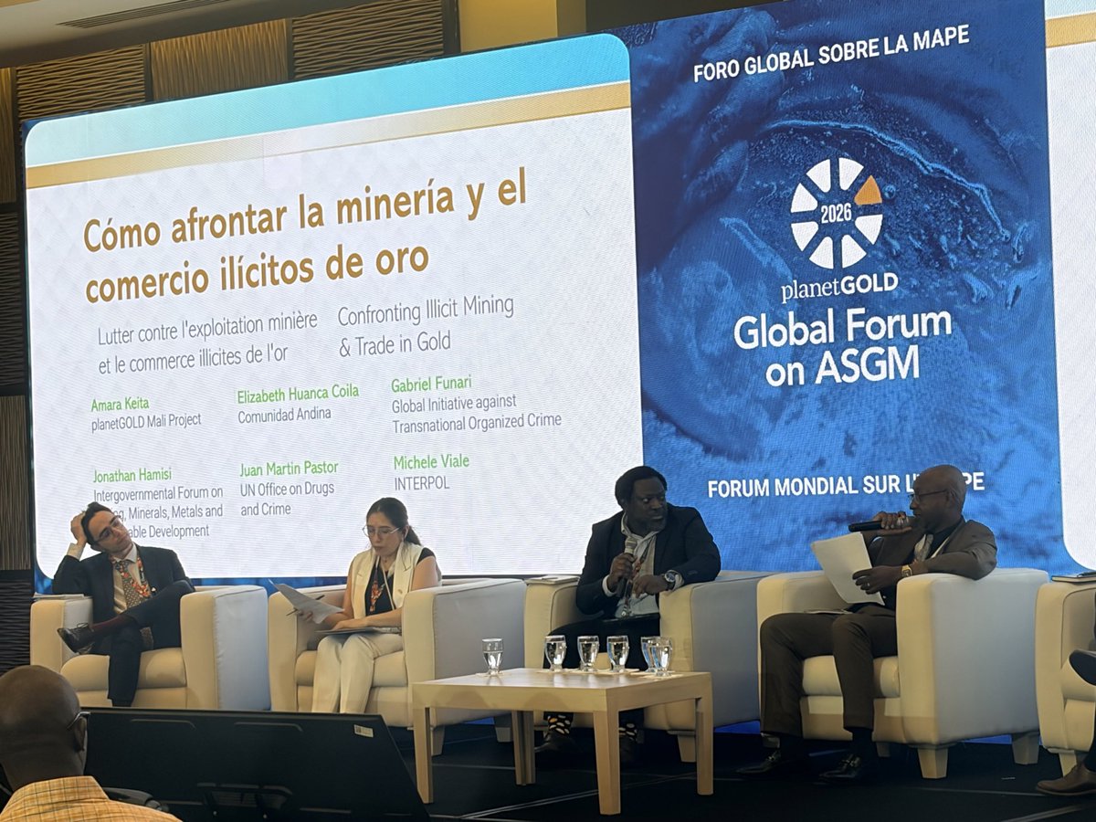 planetGOLD_org's tweet photo. Confronting Illicit Mining and Trade in Gold 🛑

This session at the 2026 planetGOLD Global Forum reminded us of the importance of collaboration across borders, institutions, and communities to protect responsible miners and strengthen the integrity of the gold supply chain. https://t.co/D4lQBkUNPN