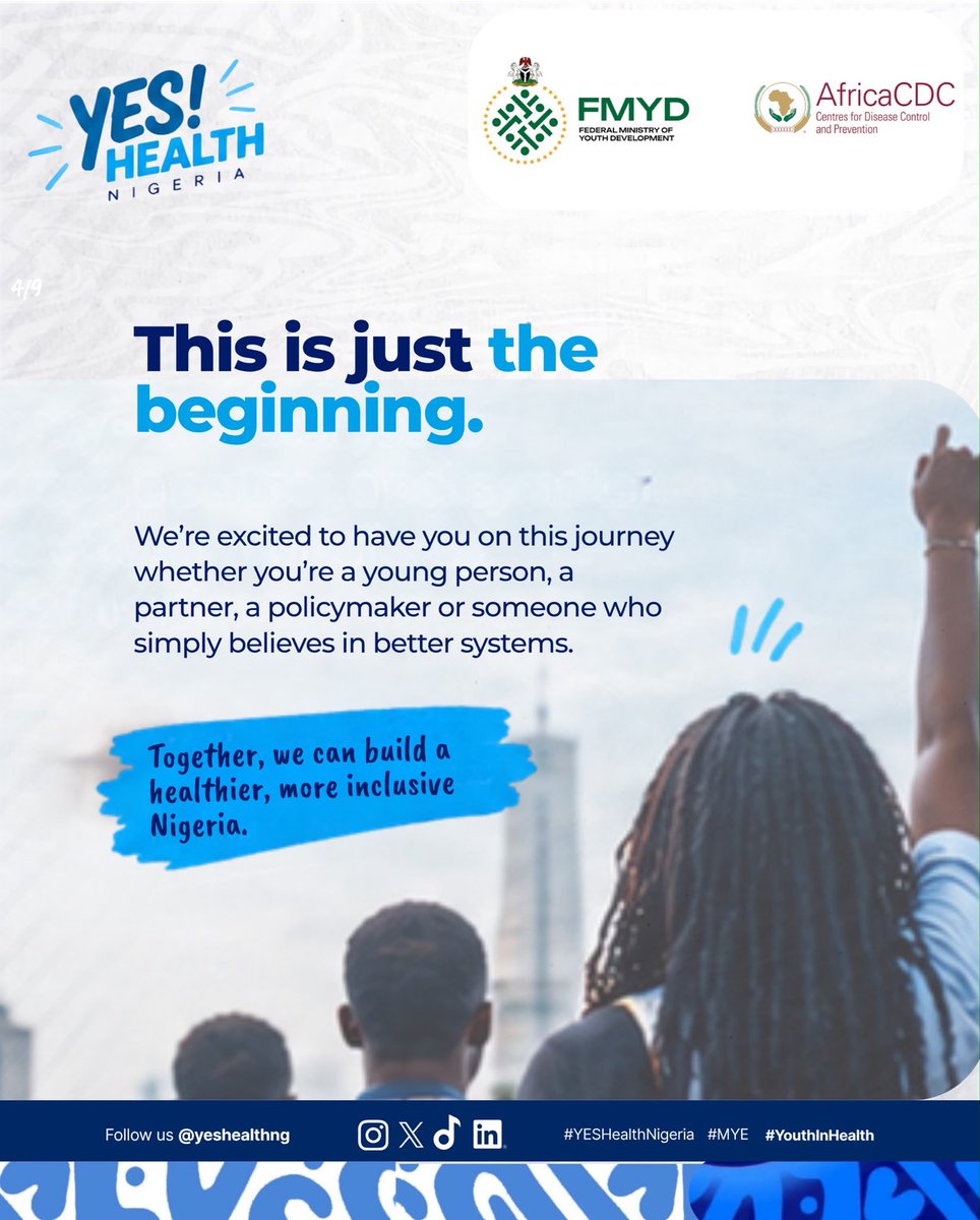 fmydNG's tweet photo. Young people are everywhere in health conversations.
Are they actually being heard?
Swipe through to meet YES! Health Nigeria and see why we exist.
#YESHealthinaction #YESHealthNigeria #MYE #youthinhealth https://t.co/8Hc0gBb9AG