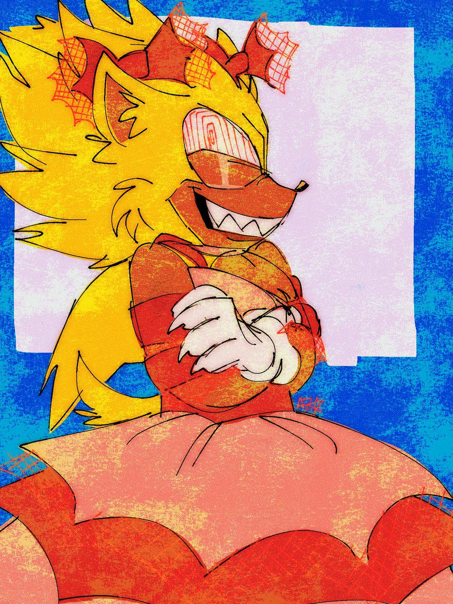 VAPORWAVEOOMF's tweet photo. @Kithreaper I already drew faker so heres Fleetway !! 😋 https://t.co/ptdnpjqjuG