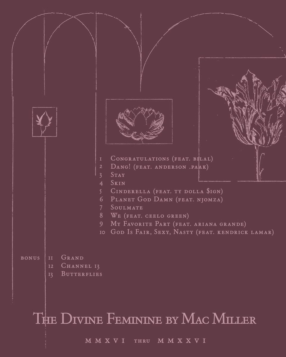 Rap's tweet photo. MAC MILLER
THE DIVINE FEMININE (10TH ANNIVERSARY EDITION)

🚨OCTOBER 2ND🚨 https://t.co/uwaavev05n