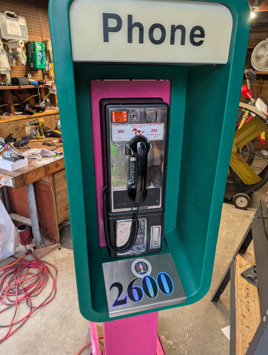 TomLawrenceTech's tweet photo. Me and some friends rebuilt a payphone with zip ties,tape,&amp; an LLM that you can talk to. First step is playing a tone that it's listening for. It will be at @GrrCON 2026. https://t.co/iFk4PZaD1N