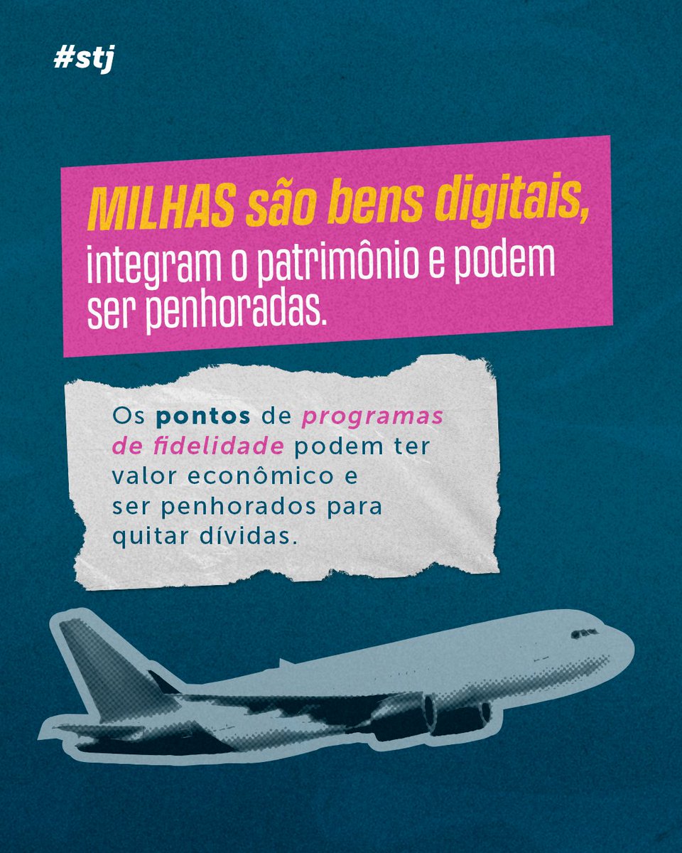 STJnoticias's tweet photo. O STJ decidiu que milhas e pontos de programas de fidelidade com valor econômico podem ser penhorados para pagar dívidas.  

(+) https://t.co/q3TetNh80O