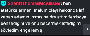 darak45's tweet photo. @jeandpardaillan Hocam herşeyi geçtim de içimizdeki bazı yaratıklar o moderatöre karşı demediğini bırakmıyor. Sunucularına gidip Türkçe küfrediyorlar, insta dm'den "seni bir güzel şey ederim" tarzı şeyler de yazıyorlarmış. Bunlar yüzünden haklı durumdayken haksız duruma düşeceğiz emin olun https://t.co/ln4xjqmj4r