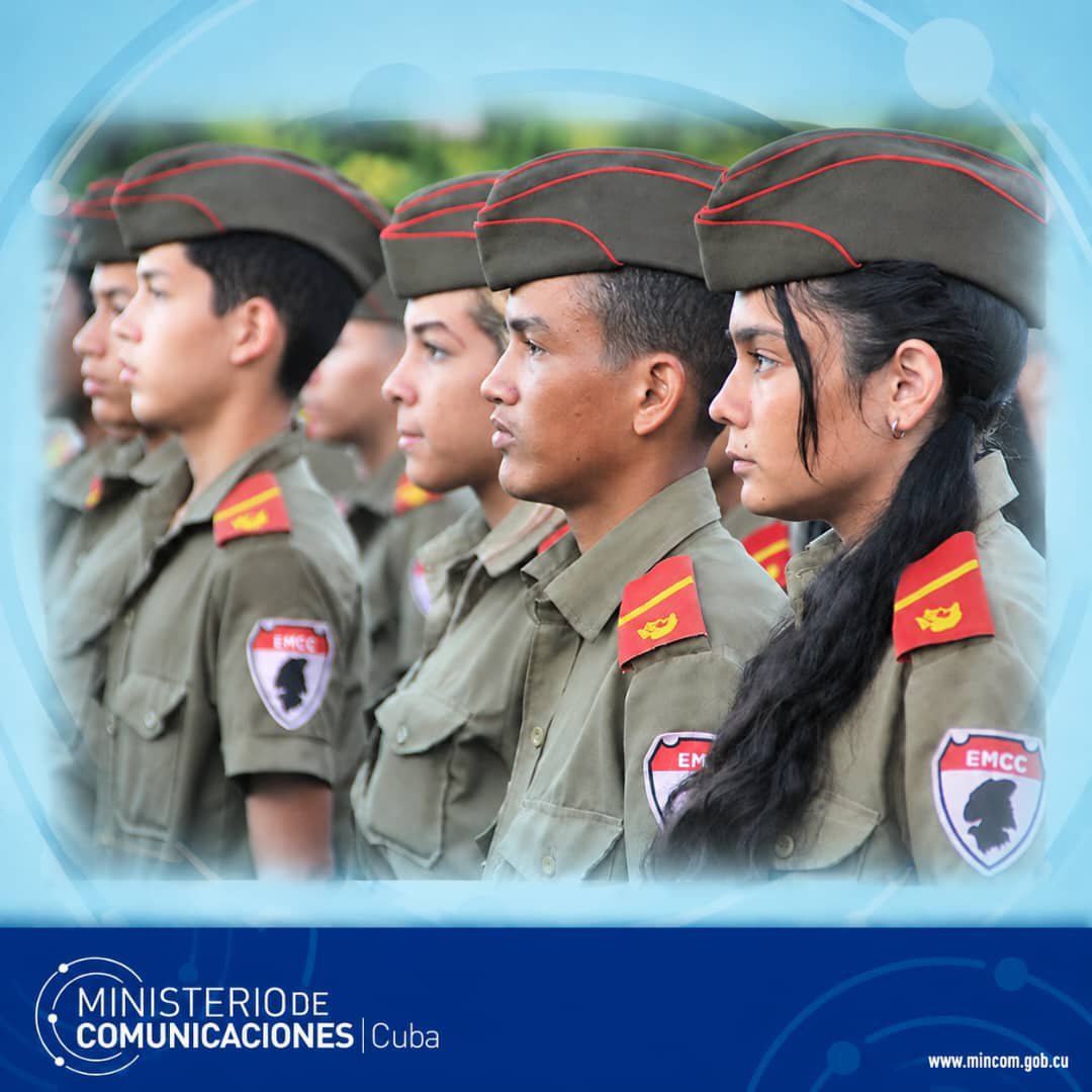 MayraArevich's tweet photo. Celebramos 60 años de la creación de las Escuelas Camilo Cienfuegos: cantera de oficiales comprometidos que  también se forman en los perfiles de Telecomunicaciones. Su entrega y amor a Cuba sostienen nuestra soberanía tecnológica. ¡Felicidades, camilitos! #EMCC60 #MINCOM https://t.co/vYhu7wApvO