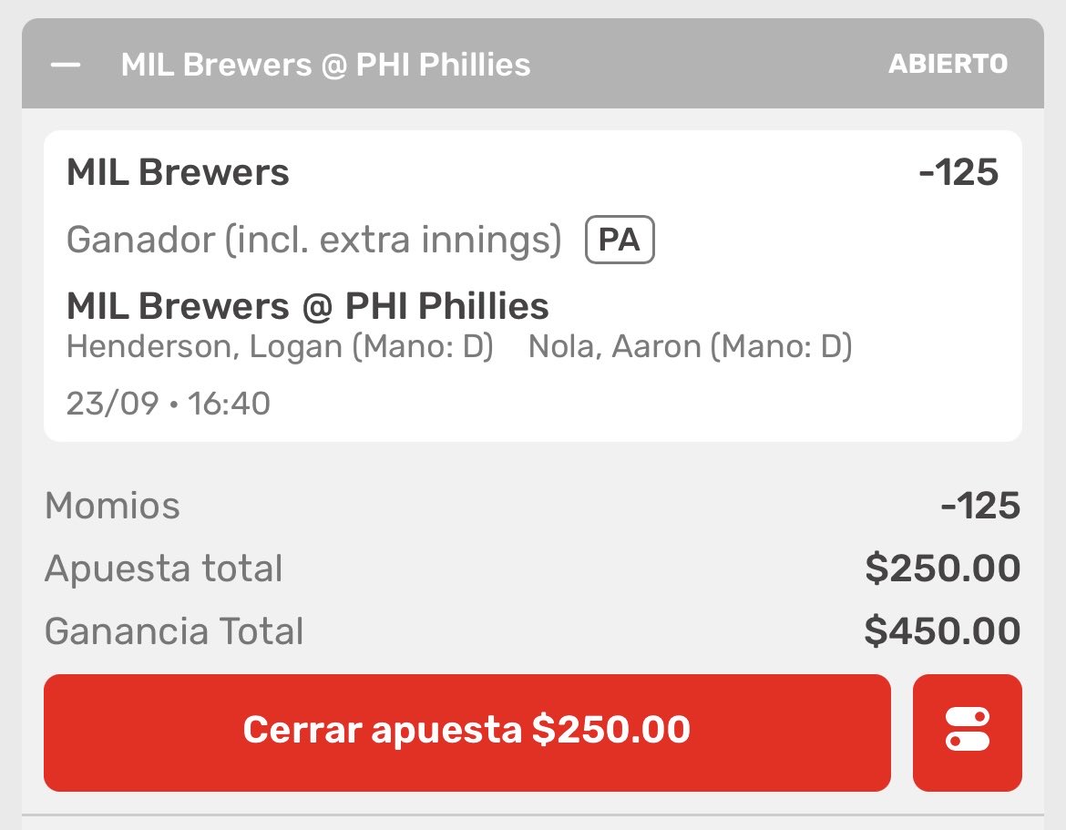 DanielPrime00's tweet photo. me gusta brewers rumbo a las 100 victorias y les dejo un mamaley para que le metan el cambio 
•Brewers ML 🍻 
•Mamaley +1140 https://t.co/5GSatEnAXd