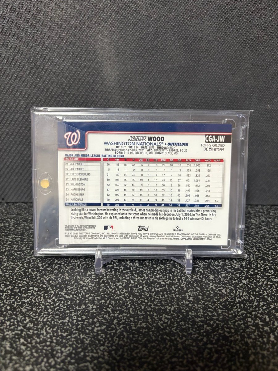 Memosn8g's tweet photo. Washington Nationals

Topps GILDED COLLECTION
JAMES WOOD RC auto /75

Topps GILDED COLLECTION
ジェイムズ・ウッ�� 
RC 直筆サイン 75枚限定

@CardPurchaser https://t.co/35nXFalmX0