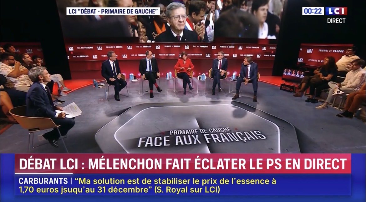 Paul_Elek's tweet photo. « Mélenchon fait éclater le PS en direct » 🤣 et il était même pas présent. La campagne va décoiffer 🙈 https://t.co/lzgBmVSnx3