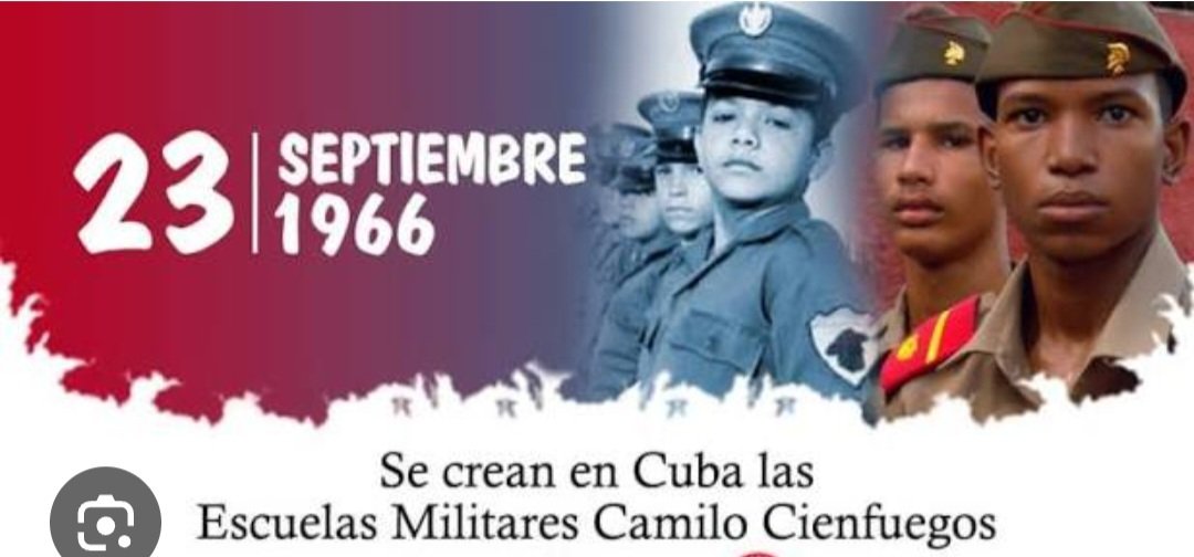 AneYanet's tweet photo. 23 de Septiembre de 1966 Son constituidas las Escuelas Militares Camilo Cienfuegos (Emcc), nombre otorgado por iniciativa del entonces Comandante Raúl Castro Ruz.
#CubaEstáFirme https://t.co/XiWbBYF60c