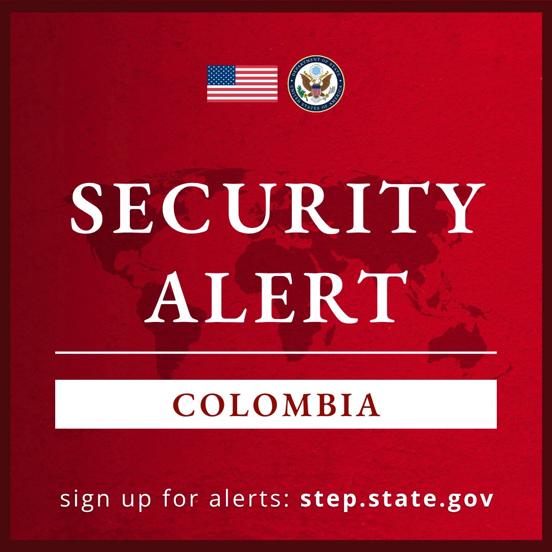 TravelGov's tweet photo. Santa Marta, Colombia: Colombian authorities report that an illegal armed group announced a 72-hour armed transportation blockade, shutdown of civilian activities, and absolute curfew (extending through noon on Friday) following a government security operation. Authorities have increased military and police deployments in the city and along key routes. Travel on some routes in and around Santa Marta may be delayed, limited, or unsafe.  Aeropuerto Internacional Simón Bolívar (Simón Bolívar International Airport) is open and operating. The route to the airport from Santa Marta and the road toward Barranquilla is currently open, although conditions can change quickly. U.S. citizens are advised to monitor official sources for security updates and the latest information on road closures. More at: https://t.co/hR1DSE6y41