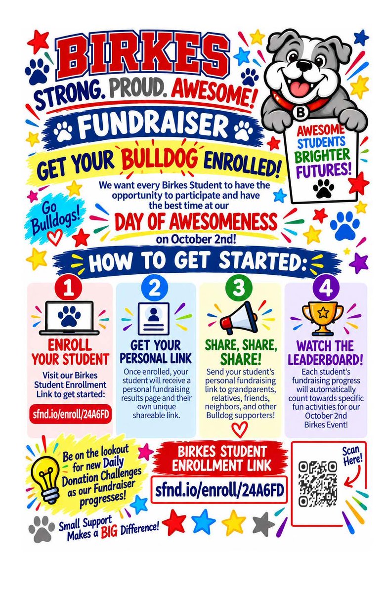 BirkesCFISD's tweet photo. Excited to kick off our Birkes fundraiser today! Let’s goooooooo Bulldogs! 💙 🐾 https://t.co/Eb6CtKj2yS