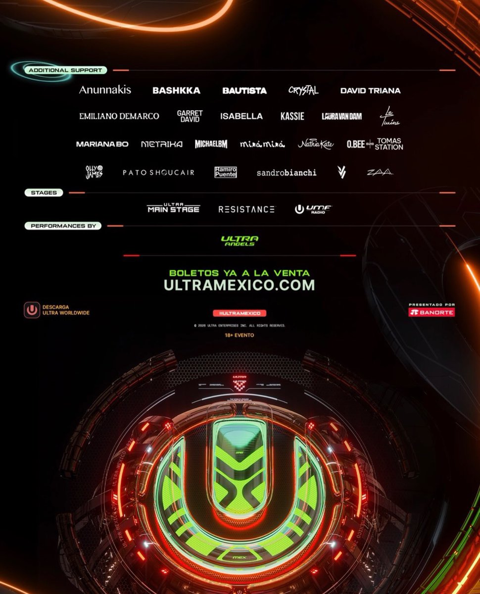 EMPOTV's tweet photo. El line up COMPLETO del @ultramexico está aquí ¿A quien no se pierden? 🔥

El regreso del ULTRA ocurrirá este año, el próximo 7 y 8 de noviembre en el Estadio Banorte 🇲🇽👏🏻

Boletos disponibles en https://t.co/EhI4YCX9Rw 🎫 https://t.co/DuvJ611Yp1