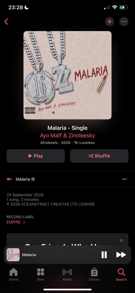 iamFortified01's tweet photo. Malaria already drop on Apple Music 🔥🔥 https://t.co/n1DDiDRYH0