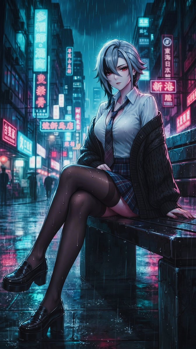 Nexev3's tweet photo. Arlecchino Rainy Cyberpunk Vibe
#GenshinImpact #wallpaper #cyberpunk https://t.co/Wm67flrLD7