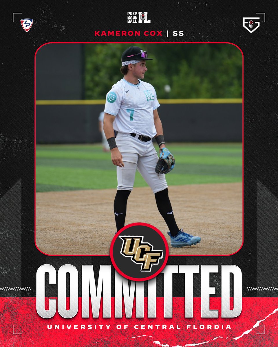PrepBaseballIL's tweet photo. SS Kameron Cox (Montini Catholic, 2028) commits to the University of Central Florida.   

This is the third #TeamIllinois commitment from the #PBFG26 🙌  

Cox is currently ranked No. 20 in IL and No. 414 in 🇺🇸.

(@KameronCox63130 | @montinibaseball | @UCF_Baseball) https://t.co/FQR7QTM9Az