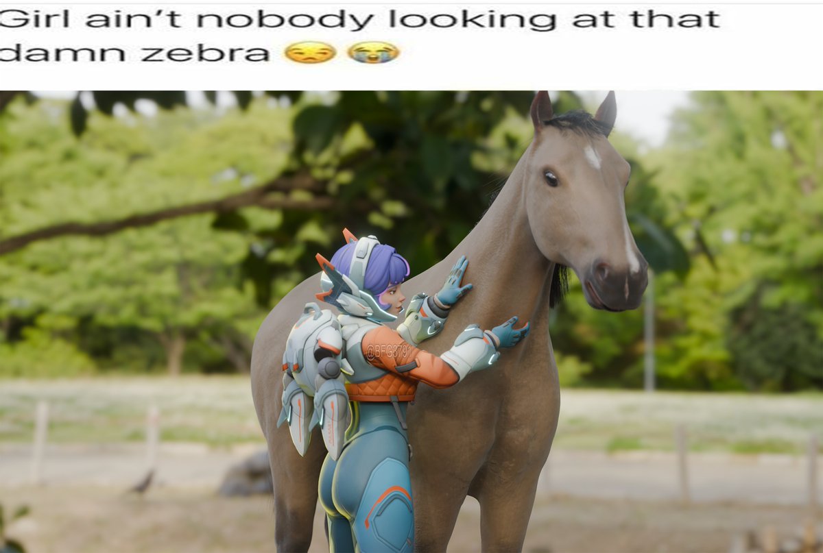 BFG3791's tweet photo. Girl ain't nobody looking at that damn zebra, Overwatch edition.

Juno model by @AlexaVLewd https://t.co/anGJil50o1
