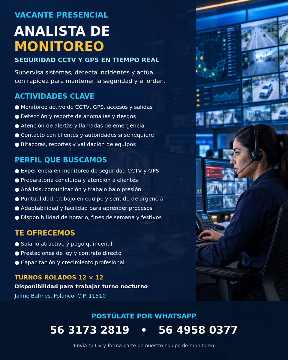 securecorpmx's tweet photo. ¡Únete a nuestro equipo! 
Consulta los requisitos en las imágenes y si reúnes las características del perfil, ¡queremos conocerte! Y si no es el caso, comparte la información con alguien que crees que podría interesarle.

Postúlate: 56 3173 2819 https://t.co/BJEOtX4VXI