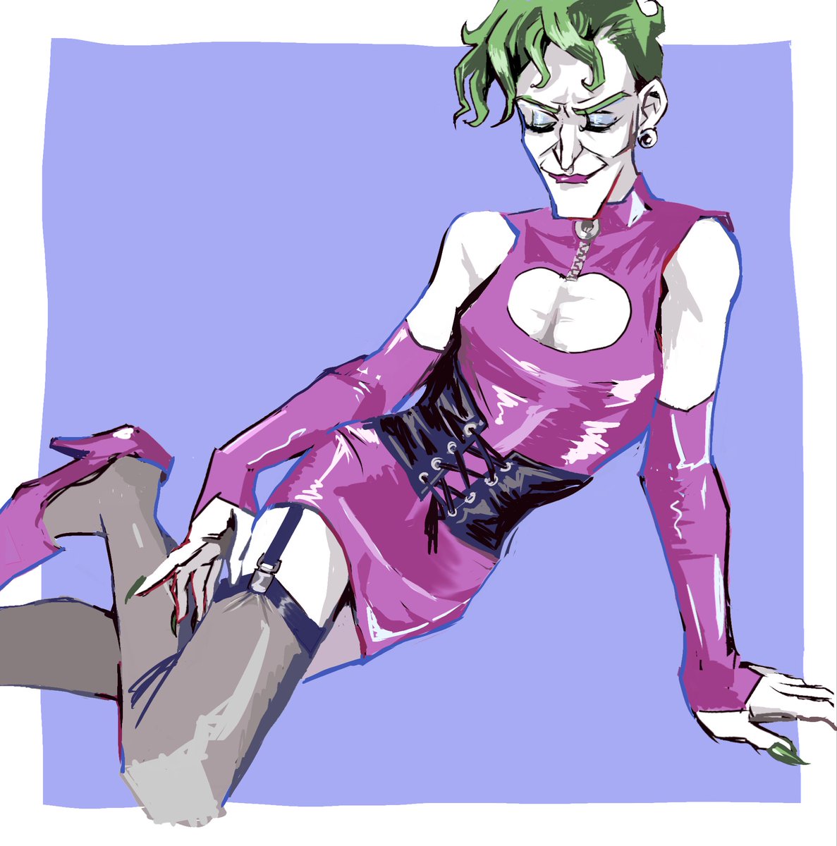 arkhambicycle's tweet photo. #joker in latex dress (2/?) https://t.co/eKigMyyLgm