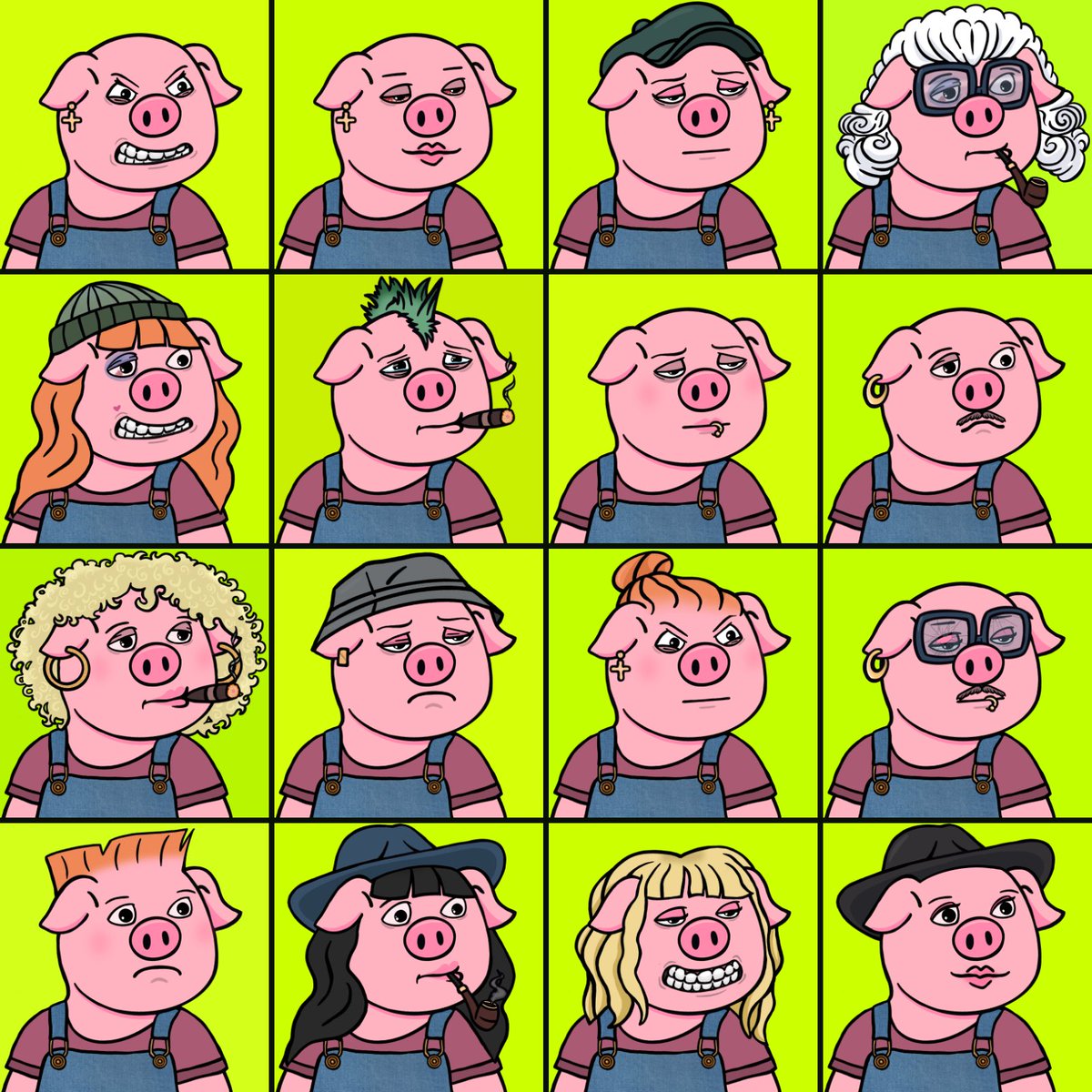 OneMillionPigs's tweet photo. Dark pink shirts, overalls and absolutely no qualifications https://t.co/lM47LjGOf0