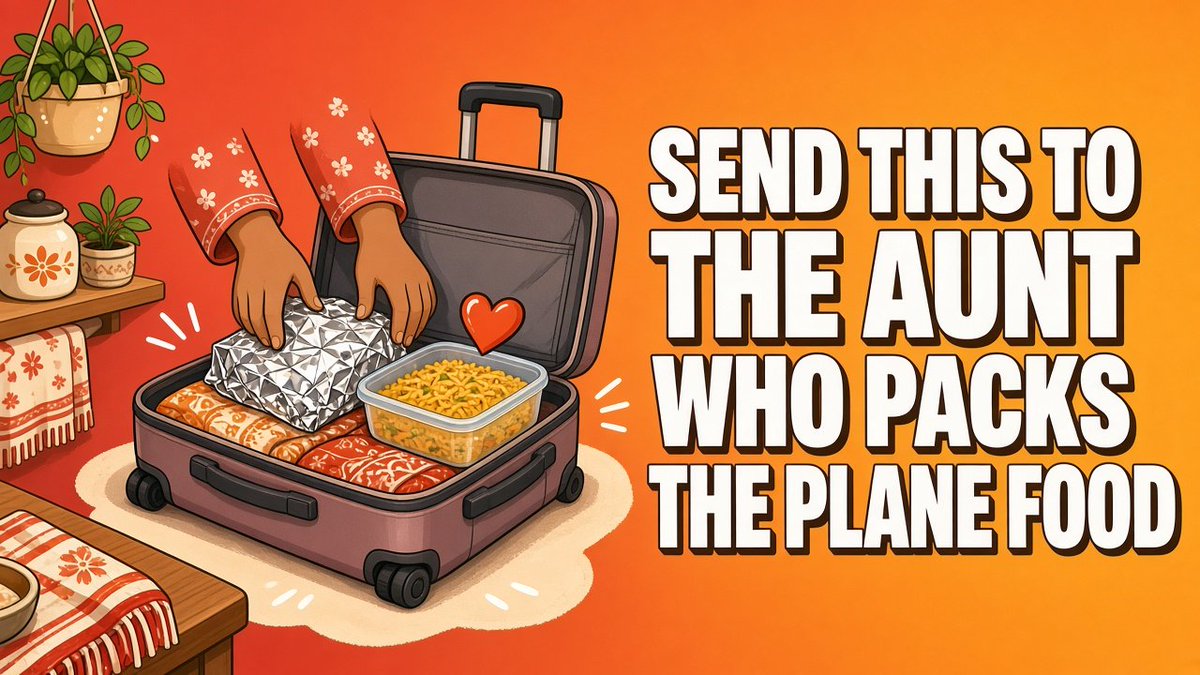 ReloadTo's tweet photo. Send this to the aunt who packs you food for the plane without asking 😂

You know which aunt.

(If the suitcase already smells like home — follow along.) https://t.co/zon2mQoi1o