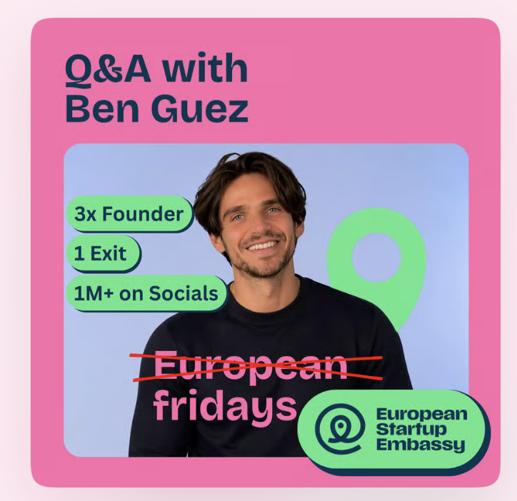 bengu_ez's tweet photo. If you’re in SF and have nothing better to do on a Friday morning than listen to a dumb French creator talk about startups, growth and content, please join! 

I’m doing an event at the European Startup Embassy this Friday.

Come say hi and grab a coffee
 
Link in comments https://t.co/nCud4mGzDe